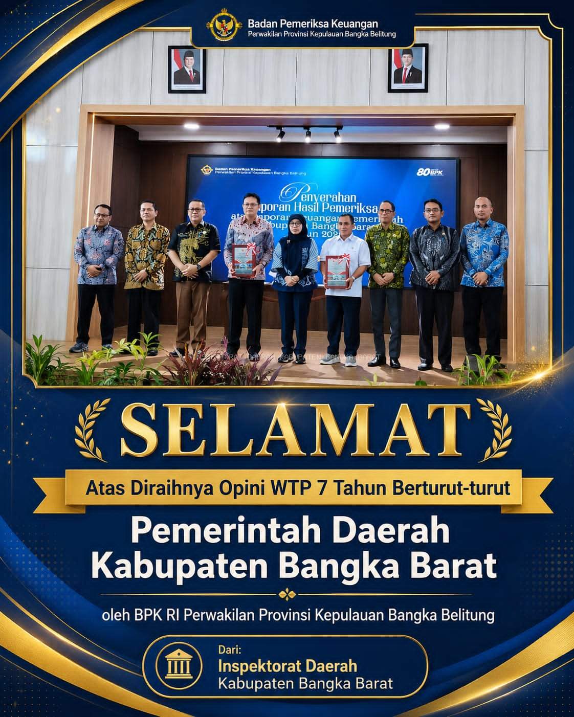 Pemerintah Kabupaten Bangka Barat Pertahankan Opini WTP atas LKPD Tahun Anggaran 2025